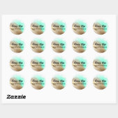 Pro-branding Gold- en Turquoise-kaarsenlabels Ronde Sticker (Vel)