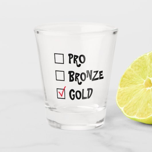 Pro Bronze Gold Shot Glas (Voorkant)
