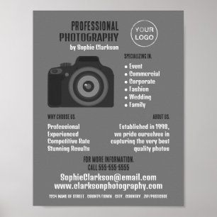 Pro-camerapictogram, fotograaf, fotografische hire poster