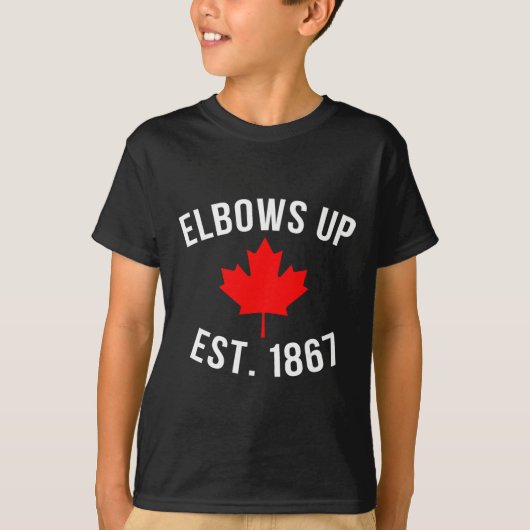 Pro Canada Elbows Up Opgericht 1867 T-shirt (Voorkant)