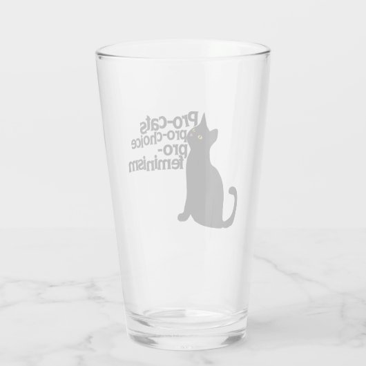 pro-cats pro-choice pro-feminism glas (Achterkant)