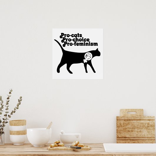 Pro Cats pro Choice pro feminisme Poster (Keuken)