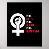 Pro-Cats Pro-Choice Pro-feminisme — wit - Poster (Voorkant)