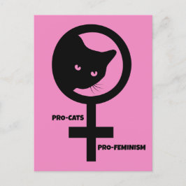 Pro Cats Pro Feminism Briefkaart