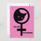 Pro Cats Pro Feminism Briefkaart (Voorkant / Achterkant)