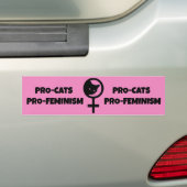 Pro Cats Pro Feminism Bumpersticker (Op auto)