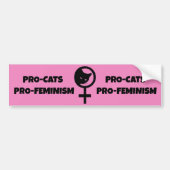Pro Cats Pro Feminism Bumpersticker (Voorkant)