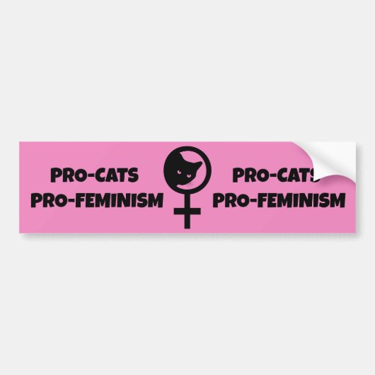 Pro Cats Pro Feminism Bumpersticker (Voorkant)