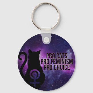 Pro Cats, Pro Feminism, Pro Choice. Sleutelhanger