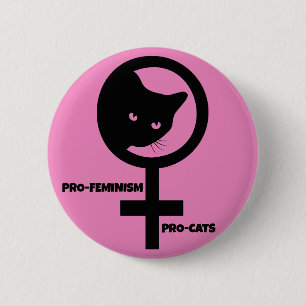 Pro Cats Pro Feminism Ronde Button 5,7 Cm