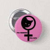 Pro Cats Pro Feminism Ronde Button 5,7 Cm (Voorkant /achterkant)