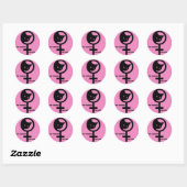 Pro Cats Pro Feminism Ronde Sticker (Vel)