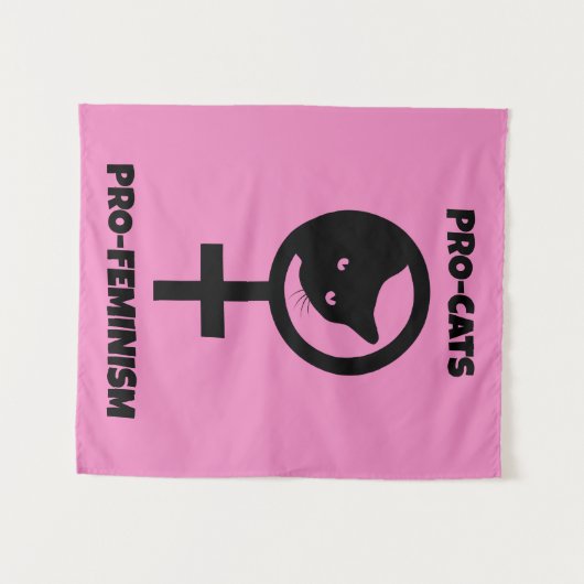 Pro Cats Pro Feminism Wandkleed (Voorkant (horizontaal))
