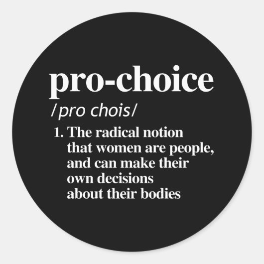 Pro-Choice-definitie Ronde Sticker (Voorkant)