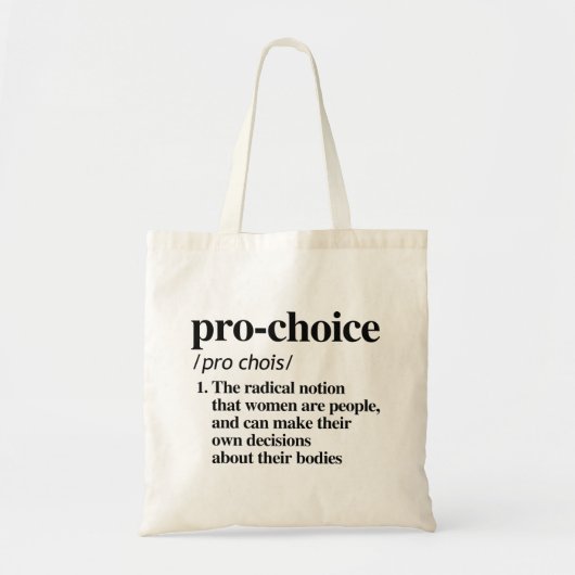 Pro-Choice-definitie Tote Bag (Voorkant)