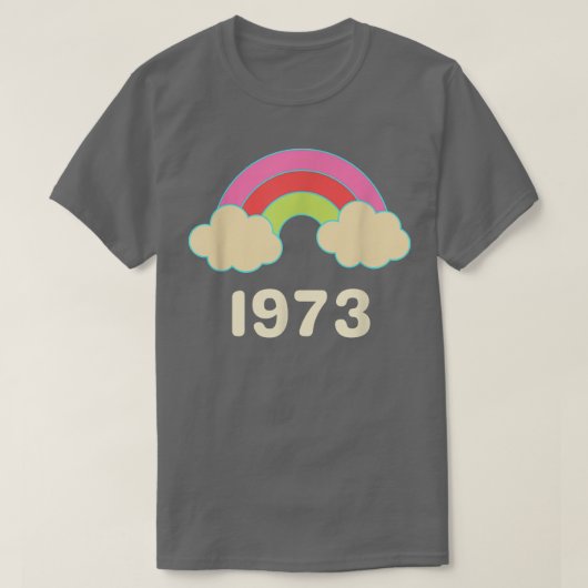 Pro Choice Feminism 1973 Regenboogretro Groovy Fem T-shirt (Design voorkant)