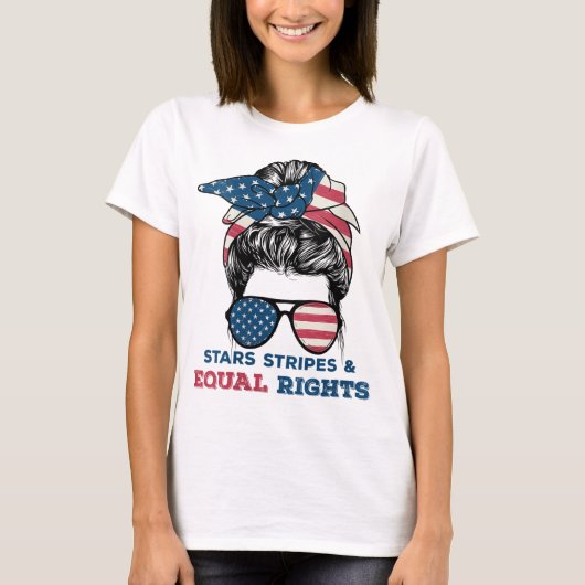 Pro Choice Feminist op 4 juli - Stars Stripes Eq T-shirt (Voorkant)