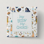 Pro-Choice Floral gepatterned Vierkante Button 5,1 Cm (Voorkant)
