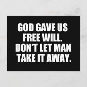 Pro Choice Free Will Briefkaart