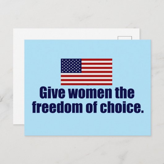 Pro Choice Freedom Briefkaart (Voorkant / Achterkant)
