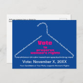 Pro Choice Haal de stem uit Coathanger Briefkaart (Voorkant / Achterkant)