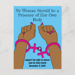 Pro Choice Haal uit de donkere huid van de stemaut Briefkaart