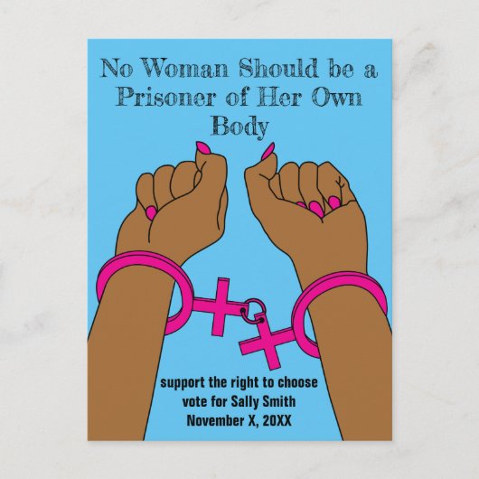 Pro Choice Haal uit de donkere huid van de stemaut Briefkaart (Voorkant)