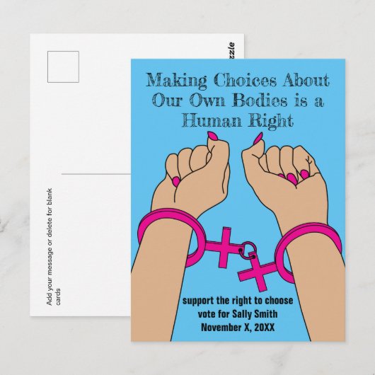 Pro Choice Haal uit de stemautonomie Middelgrote h Briefkaart (Voorkant / Achterkant)