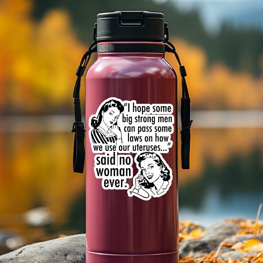 Pro Choice Humor Retro Politieke Cartoon Feminist Sticker