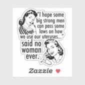 Pro Choice Humor Retro Politieke Cartoon Feminist Sticker (Vel)
