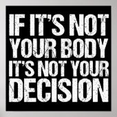 Pro Choice If It's Not Your Body Not Your Decision Poster (Voorkant)