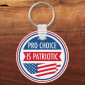 Pro Choice is een Amerikaans feministisch patriott Sleutelhanger (Voorkant)