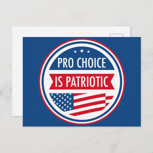 Pro Choice is Patriottische Amerikaanse Vrouwenvri Briefkaart (Voorkant / Achterkant)