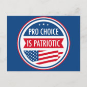 Pro Choice is Patriottische Amerikaanse Vrouwenvri Briefkaart (Voorkant)