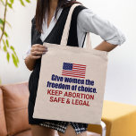 Pro Choice Keep Abortion Safe and Legal Political Tote Bag<br><div class="desc">Geef vrouwen de vrijheid om te kiezen in Amerika. Het is ons burgerrecht. Elke vrouw verdient het recht om te kiezen. Zorg dat abortus veilig en legaal blijft. Een patriottische Amerikaanse canvas tas. Fight SCOTUS en dit concept om Roe V. Wade te keren.</div>