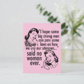 Pro Choice Laws Feminist SCOTUS Politieke Cartoon Briefkaart (Staand voorkant)