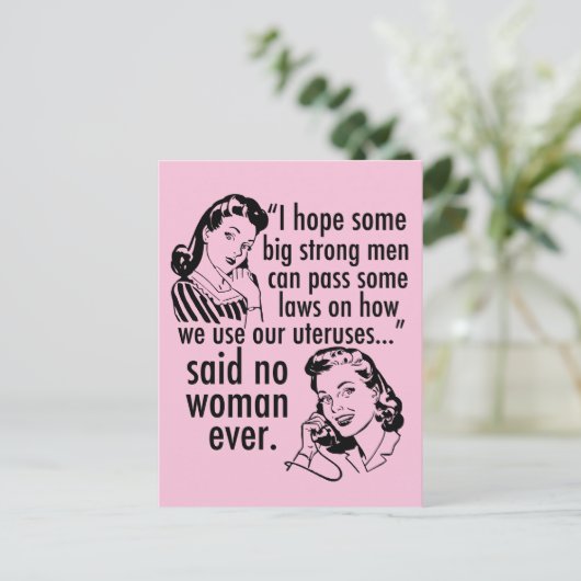 Pro Choice Laws Feminist SCOTUS Politieke Cartoon Briefkaart (Staand voorkant)