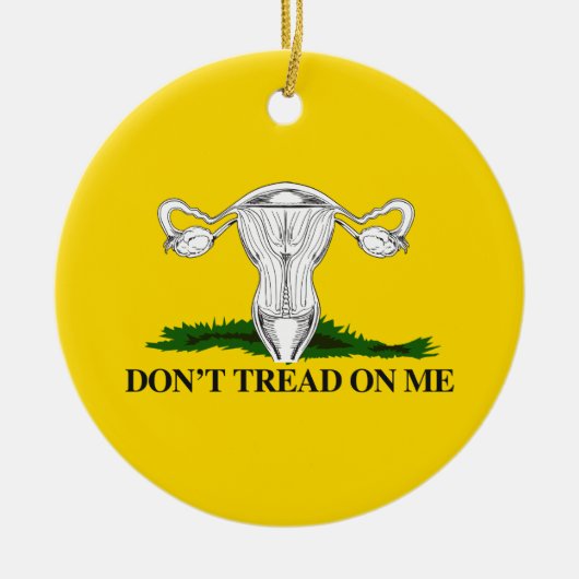 Pro-Choice Niet op mijn baarmoeder Vlag trappen Keramisch Ornament (Voorkant)