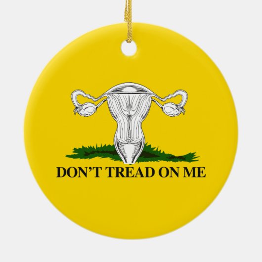 Pro-Choice Niet op mijn baarmoeder Vlag trappen Keramisch Ornament (Achterkant)