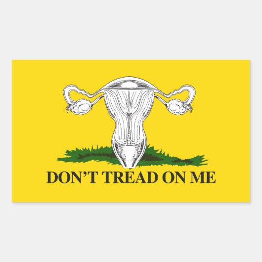 Pro-Choice Niet op mijn baarmoeder Vlag trappen Rechthoekige Sticker (Voorkant)