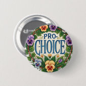 Pro-Choice Pansy Flower Ronde Button 5,7 Cm (Voorkant /achterkant)