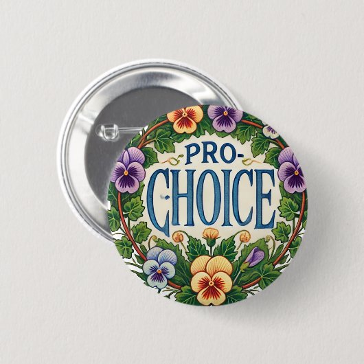Pro-Choice Pansy Flower Ronde Button 5,7 Cm (Voorkant /achterkant)