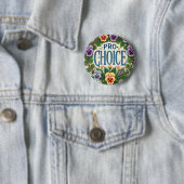 Pro-Choice Pansy Flower Ronde Button 5,7 Cm (In situ)