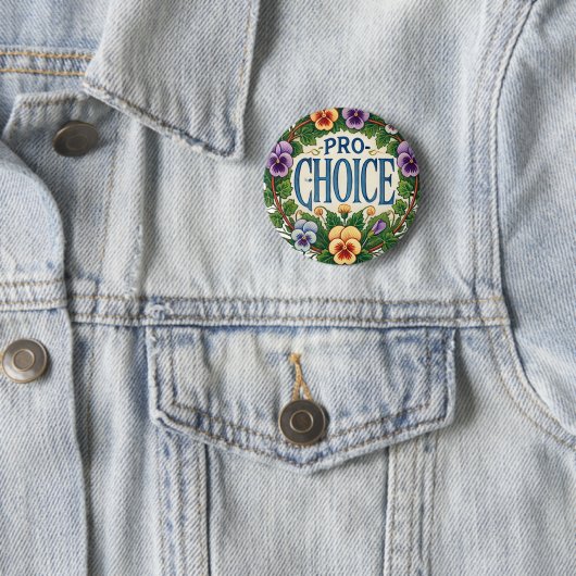 Pro-Choice Pansy Flower Ronde Button 5,7 Cm (In situ)