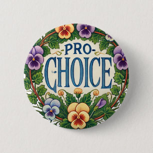 Pro-Choice Pansy Flower Ronde Button 5,7 Cm
