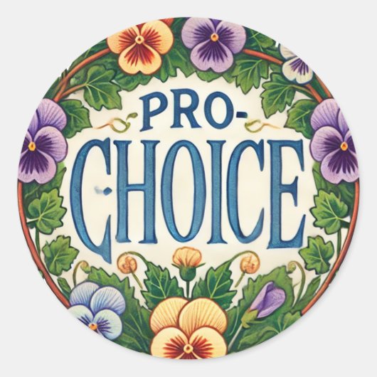 Pro-Choice Pansy Flower Ronde Sticker (Voorkant)
