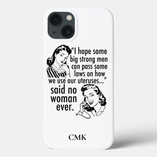 Pro Choice Politieke Cartoon Funny Feminist Custom Case-Mate iPhone Case (Achterkant)