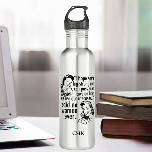 Pro Choice Politieke Cartoon Funny Feminist Custom Waterfles