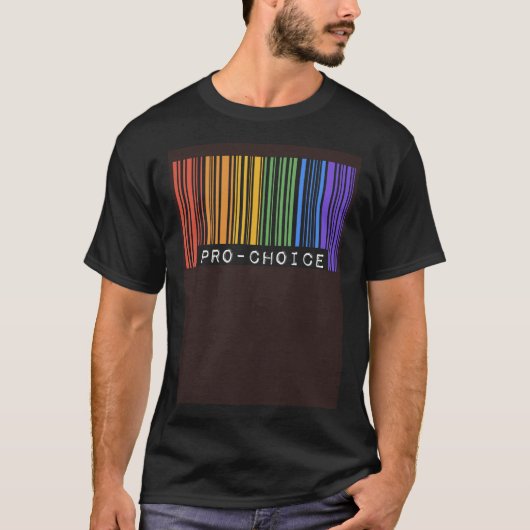 Pro Choice Pro Feminism Gay Pride Flag Barcode Equ T-shirt (Voorkant)
