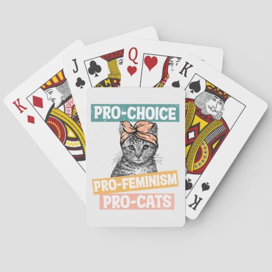 Pro-Choice, Pro-Feminism, Pro-Cat | Cat Lover Pokerkaarten (Achterkant)